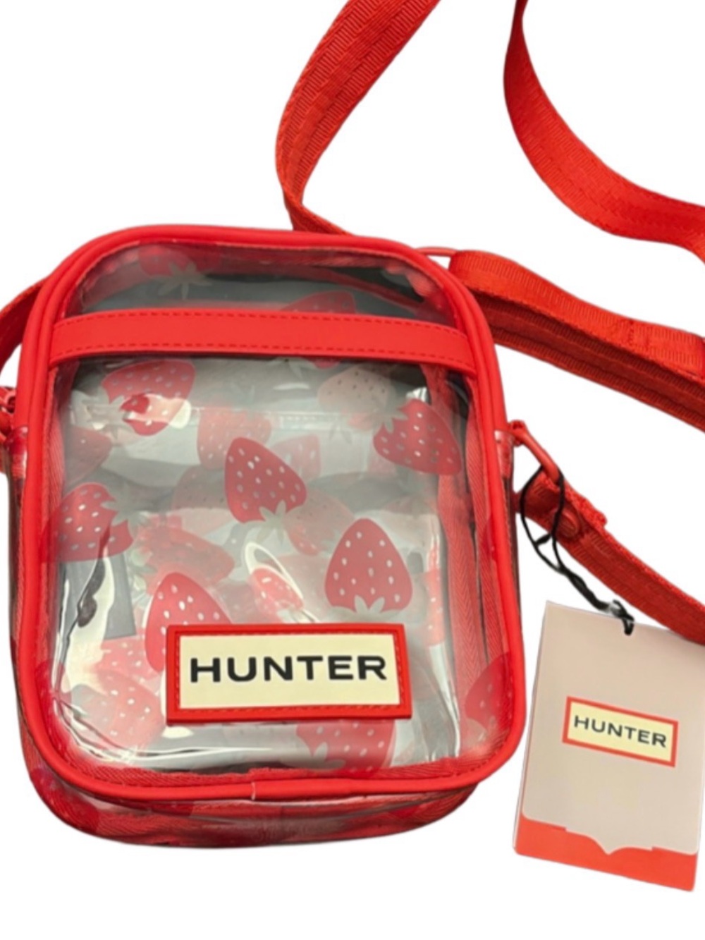 HUNTER- Women’s Red Strawberry Clear Crossbody Bag